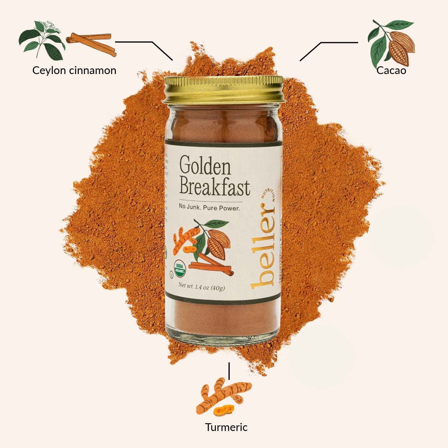 Rachel Beller's Golden Breakfast sprinkled over oatmeal adding bright breakfast flavor