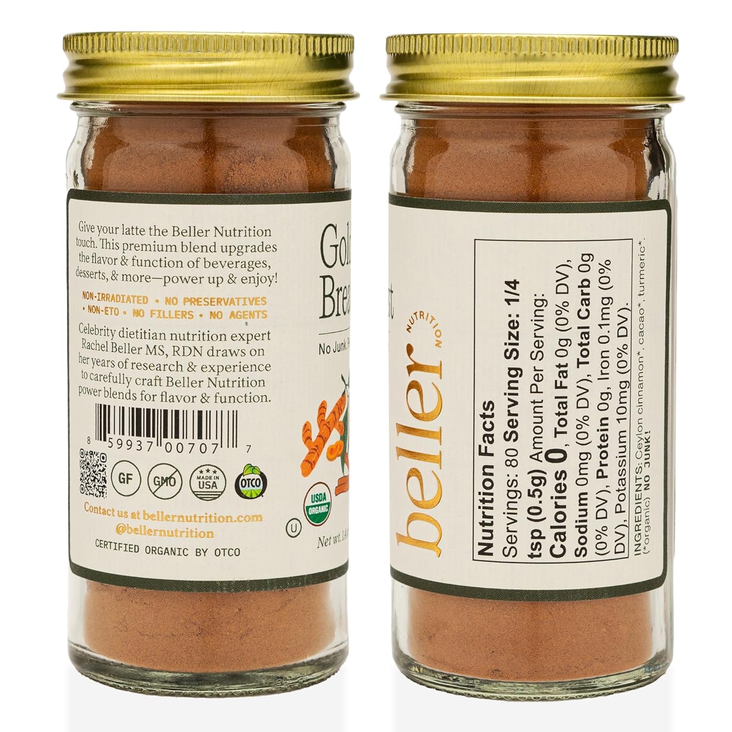 Warm milk in a mug stirred with Rachel Beller seasoning for cozy morning beverages