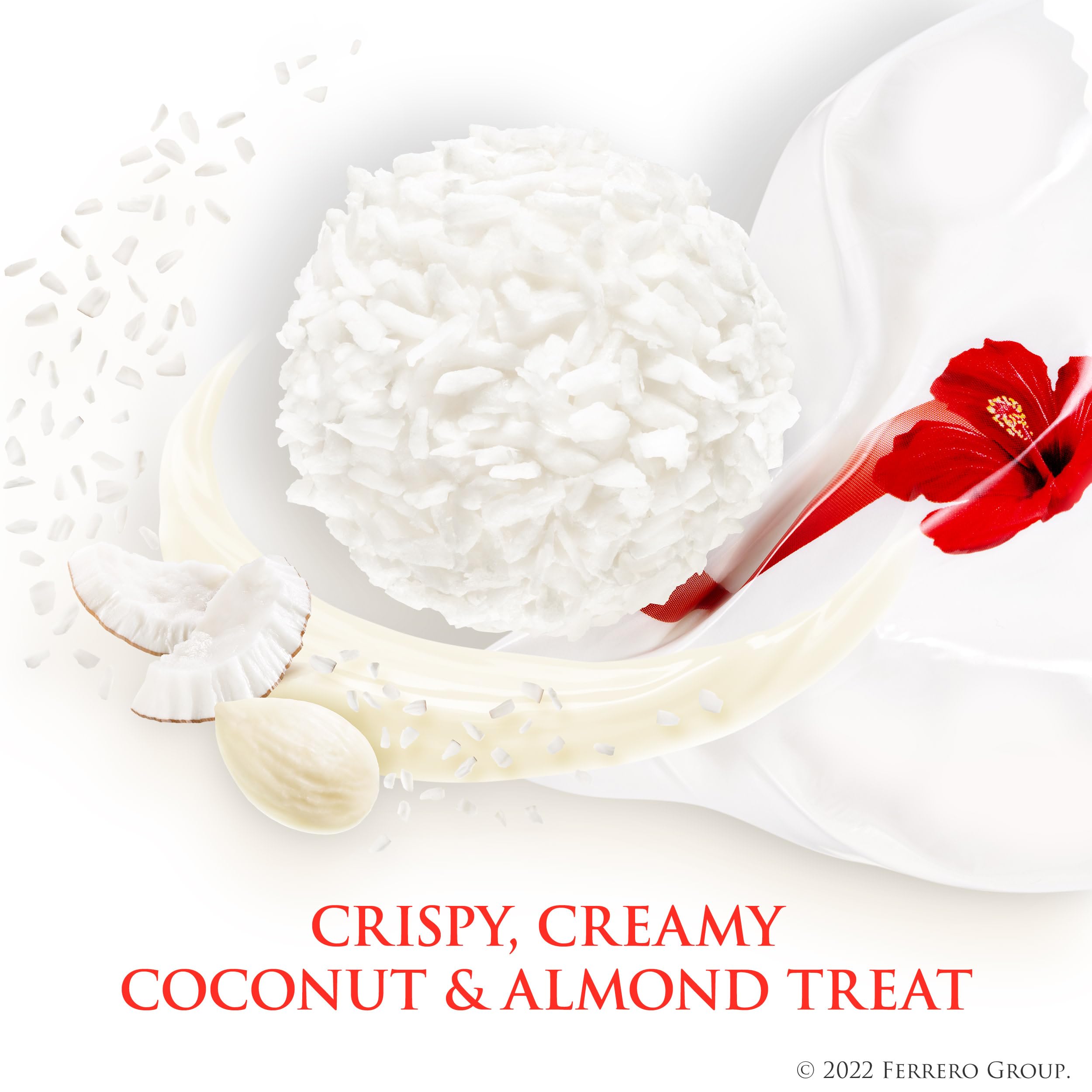 Raffaello individually wrapped pralines close-up for easy sharing and freshness