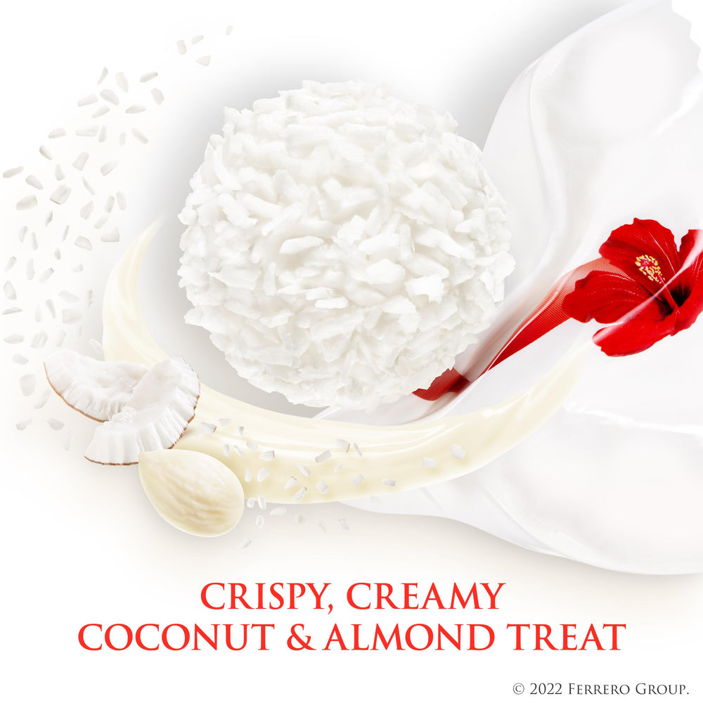 Raffaello individually wrapped pralines close-up for easy sharing and freshness