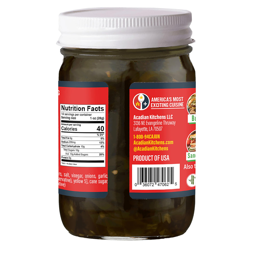 Ragin' Cajun open jar revealing pickled slices and ready-to-serve convenience