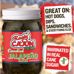 Ragin' Cajun sliced jalapenos on burger adding sweet-heat and color to sandwich