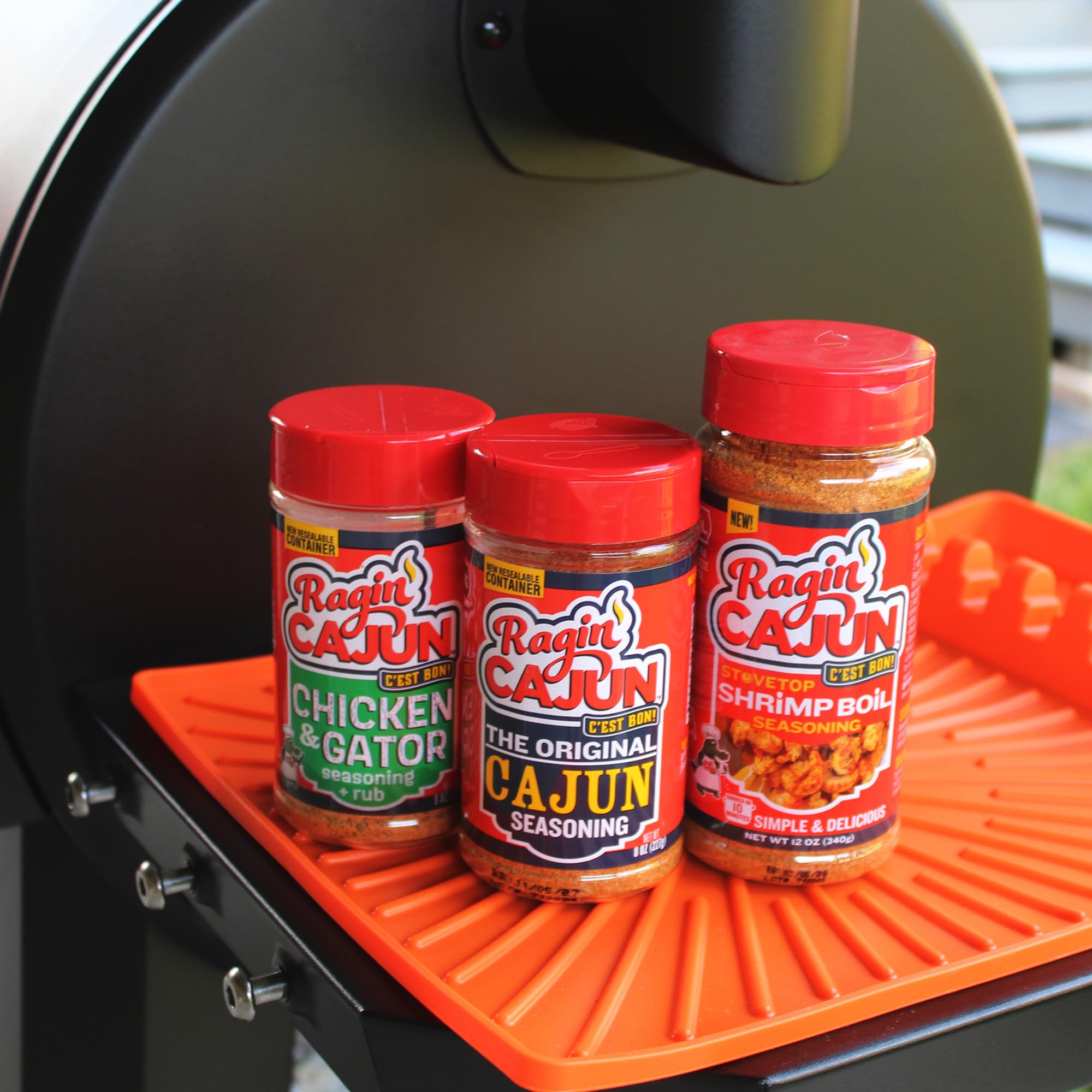 Ragin' Cajun two-pack in kitchen lifestyle scene for pantry-ready use