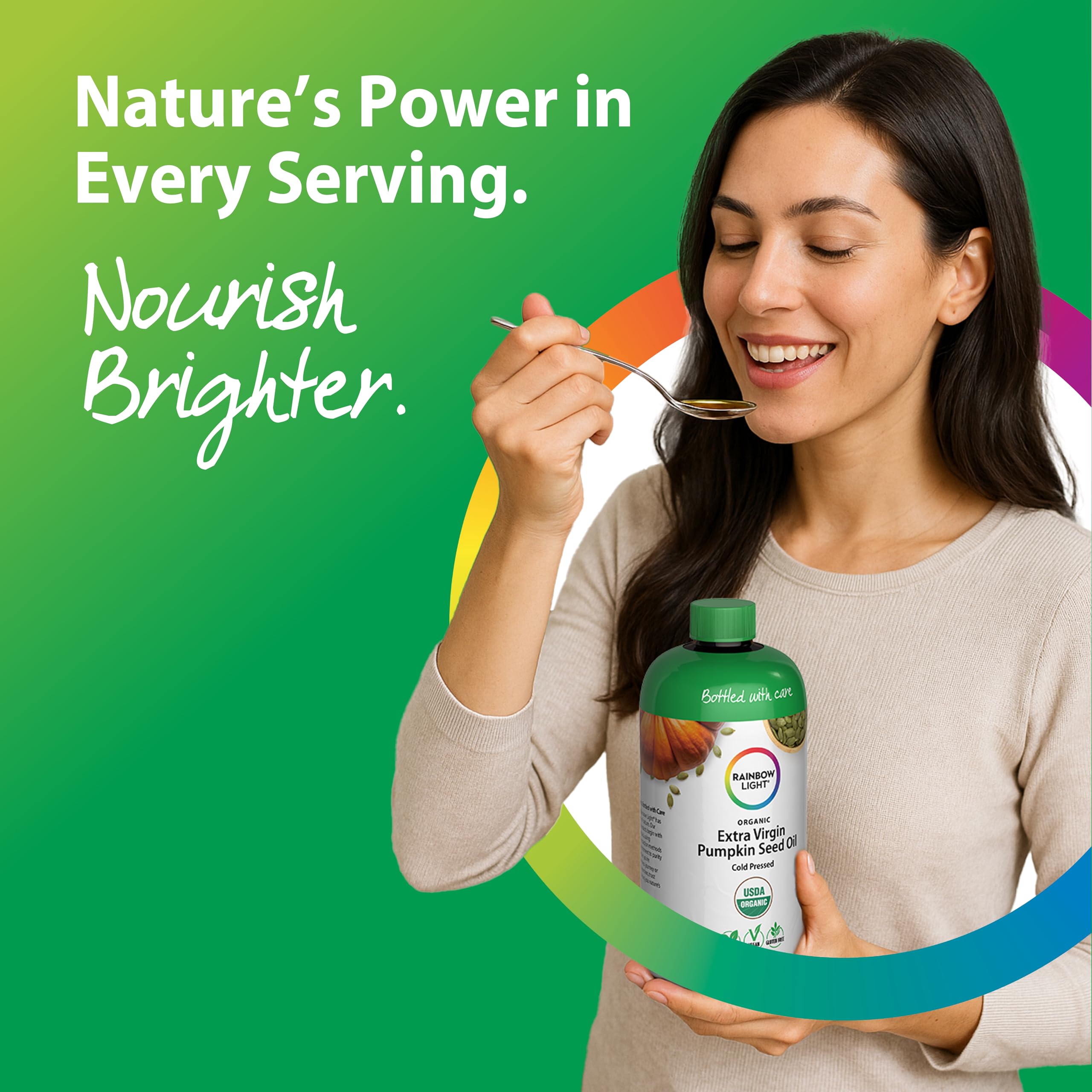 Rainbow Light product label closeup showing organic certification and clean ingredients