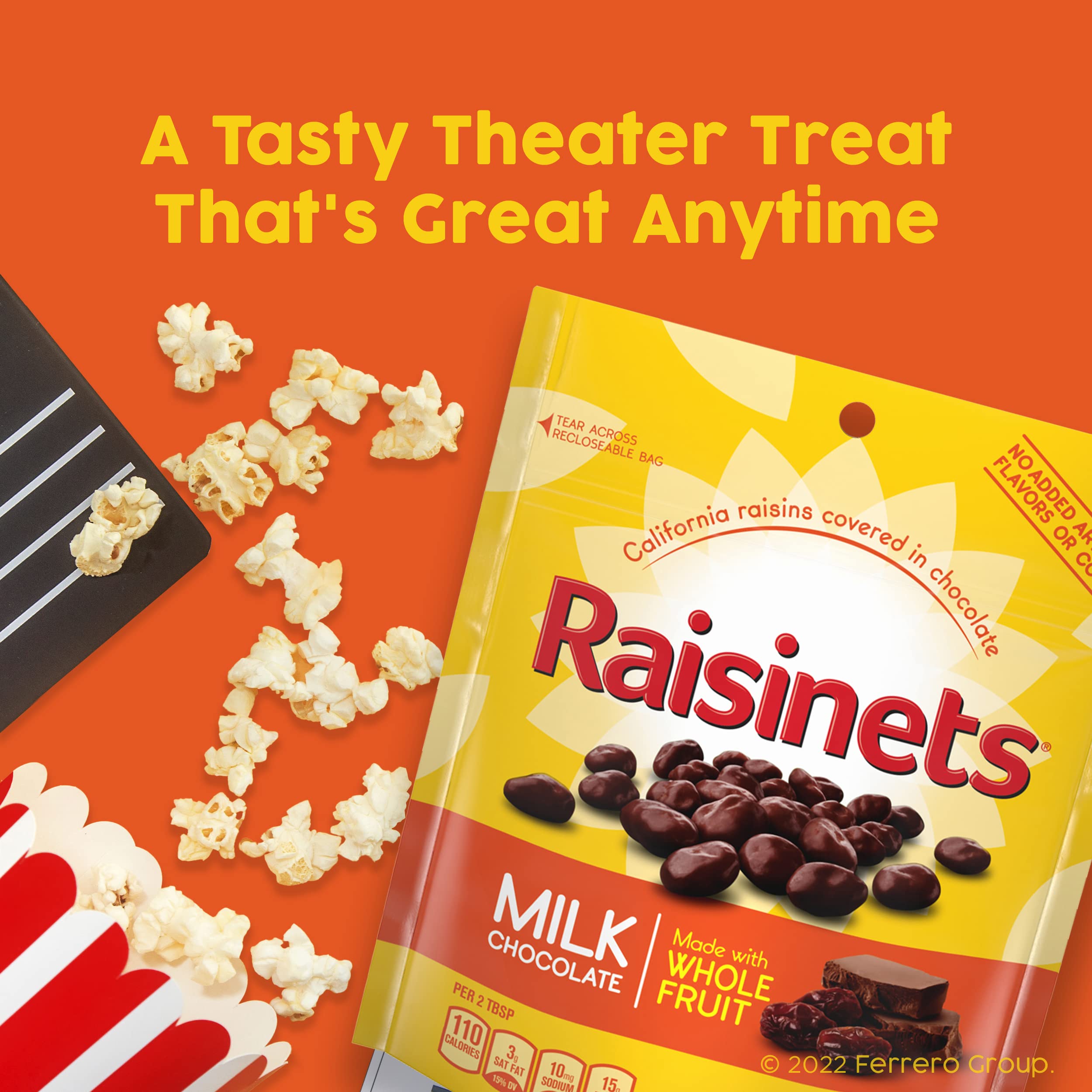 Raisinets open resealable bag ready to pour preserving freshness benefit