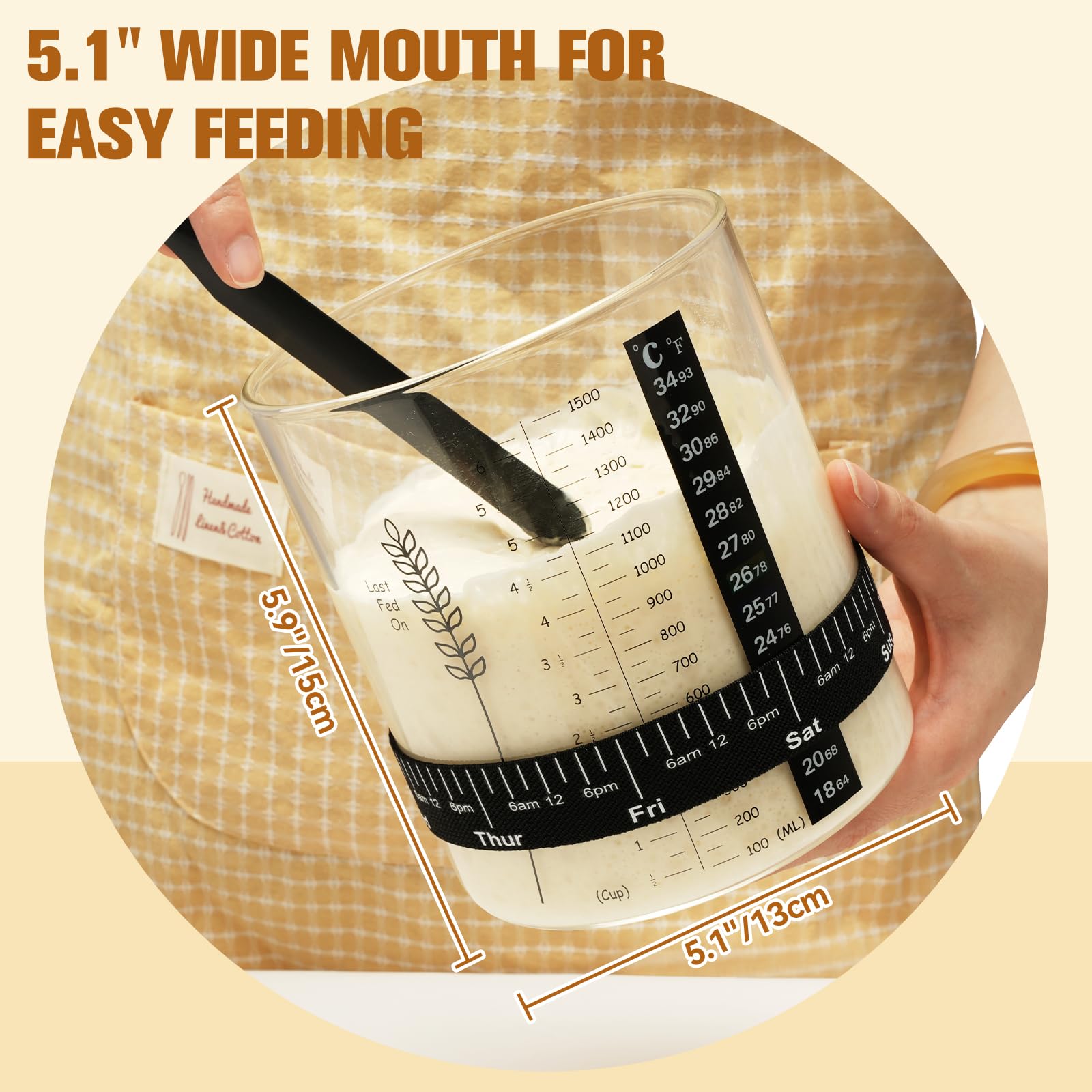 Rakovar top view highlighting wide mouth for effortless stirring and cleaning