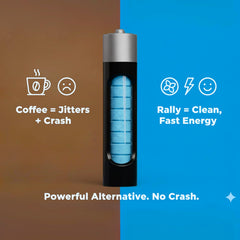 Three Rally Energy mints in peppermint cinnamon wintergreen lineup for flavor choice