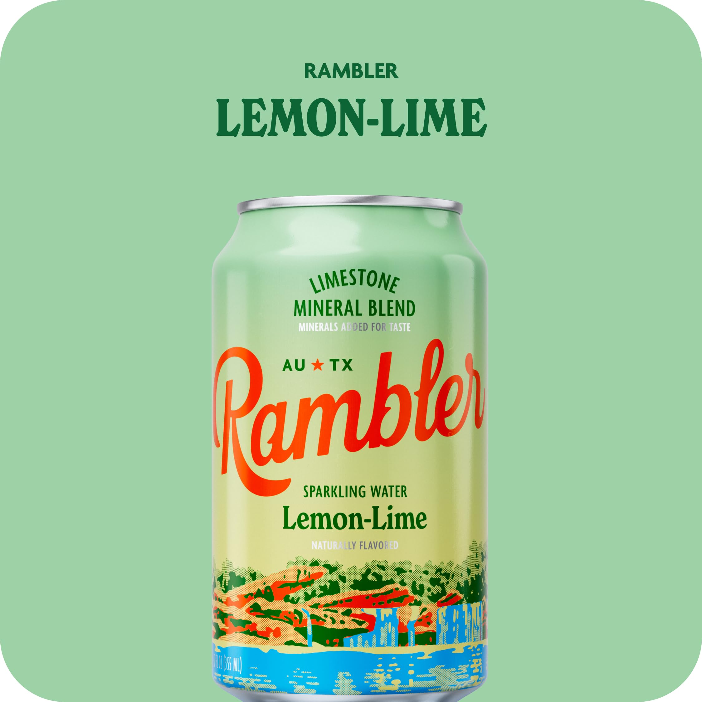 RAMBLER can close-up highlighting lemon-lime design and crisp appeal