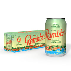 RAMBLER front packaging showing lemon-lime cans and clear branding for quick selection