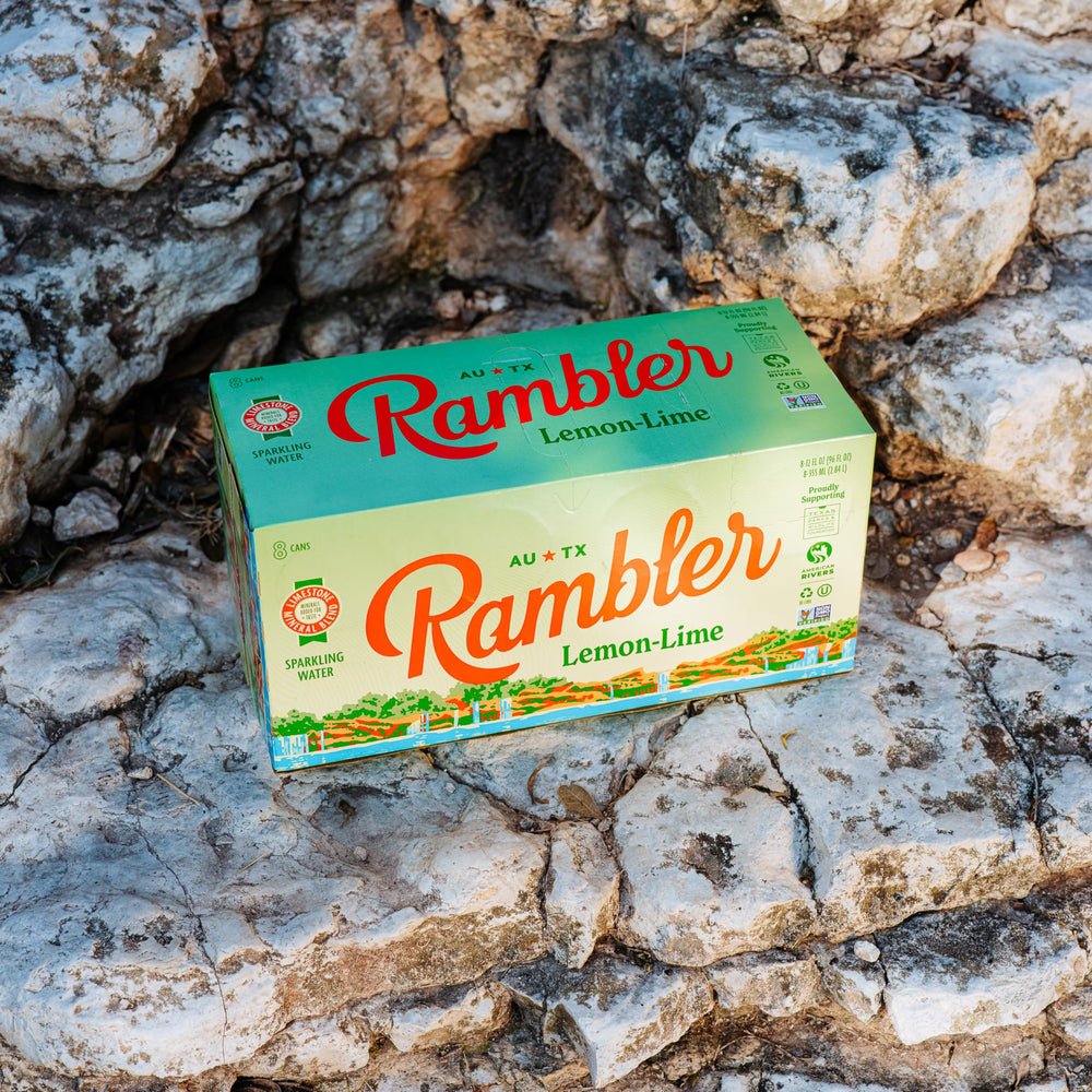 RAMBLER can in hand scale comparison for portable, on-the-go hydration