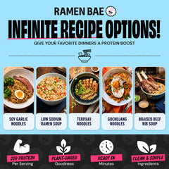 Ramen Bae bowl served with toppings showing versatility and appetite appeal