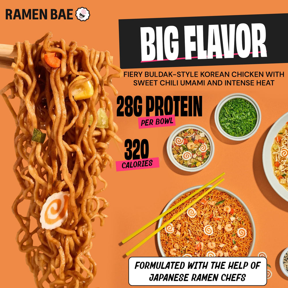 Ramen Bae noodle close-up highlighting springy texture and chewy protein benefits