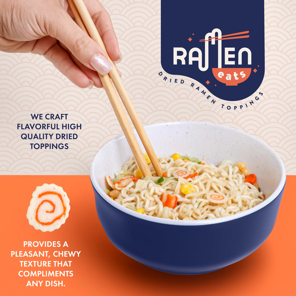 Ramen Eats narutomaki beside utensils to show 3 oz size and portioning