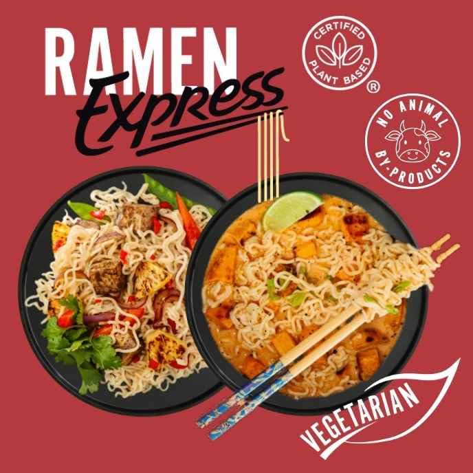 RAMEN EXPRESS ingredient and certification label close-up, showing transparent sourcing benefit