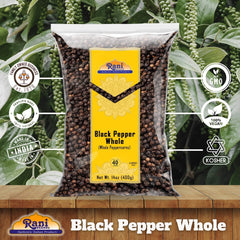 Rani Brand spoon with measured peppercorns showing typical portion and convenience