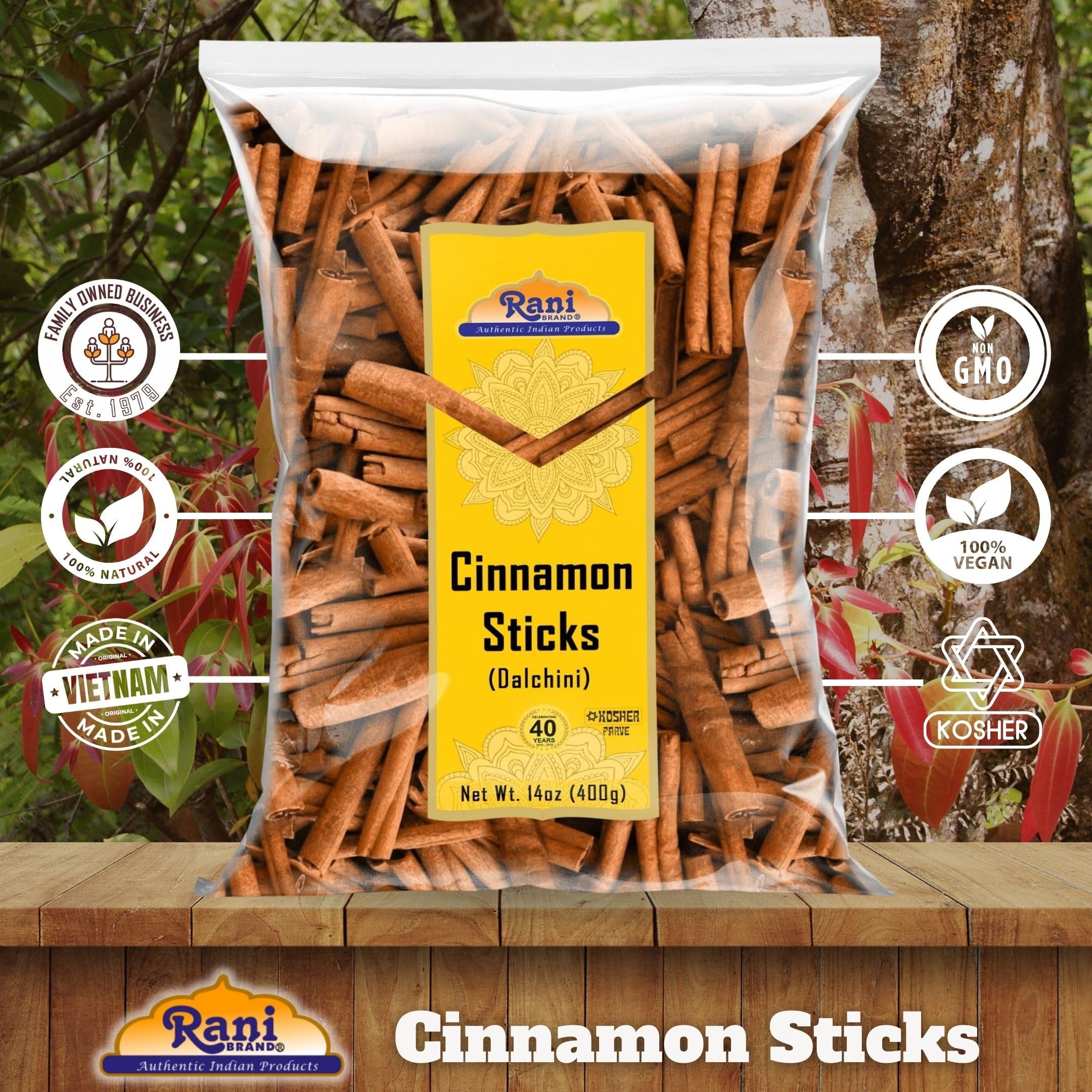 Rani Brand cinnamon sticks in a scent sachet for long-lasting home fragrance