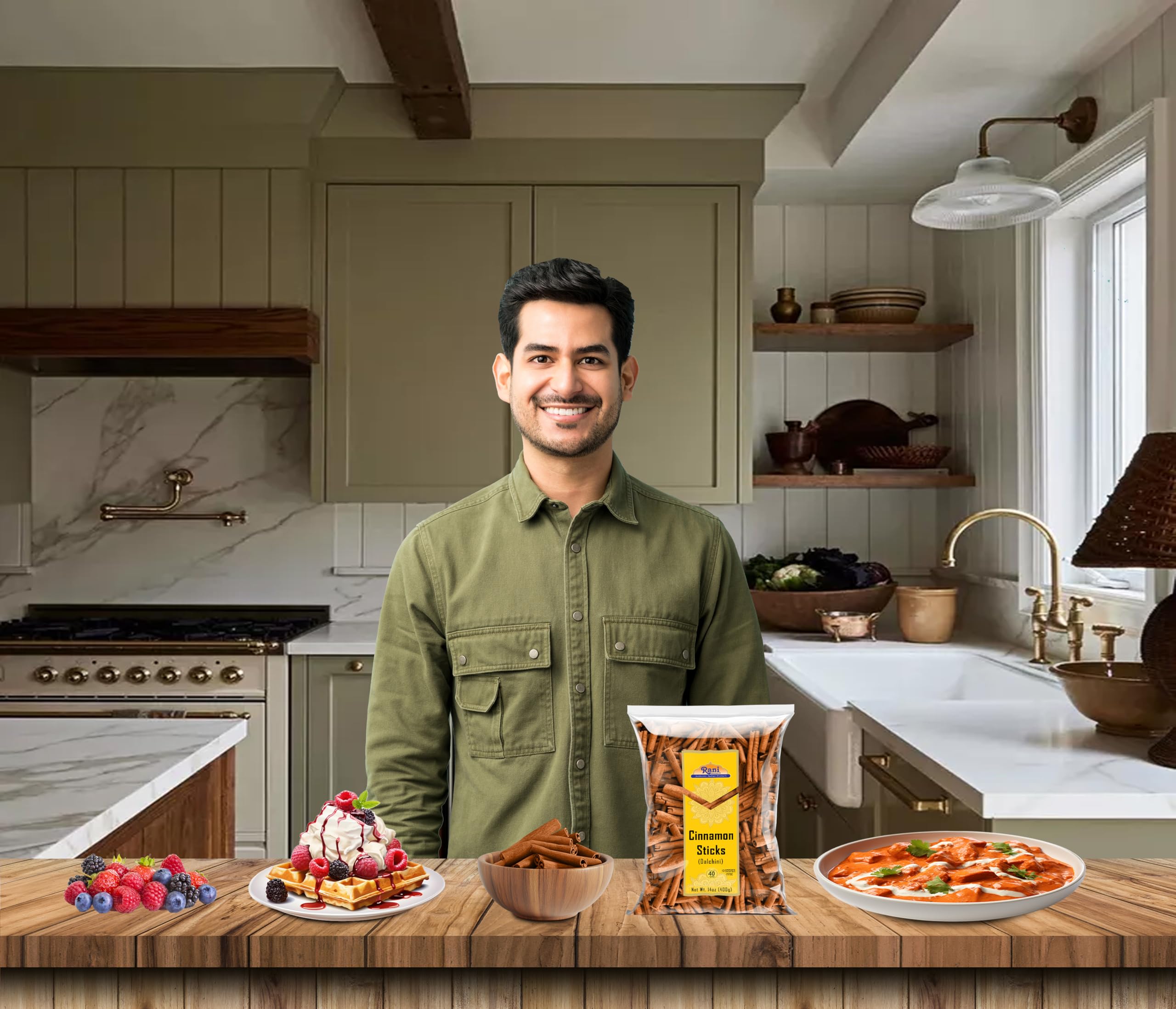 Rani Brand stick simmering in pot to infuse beverages with warm flavor