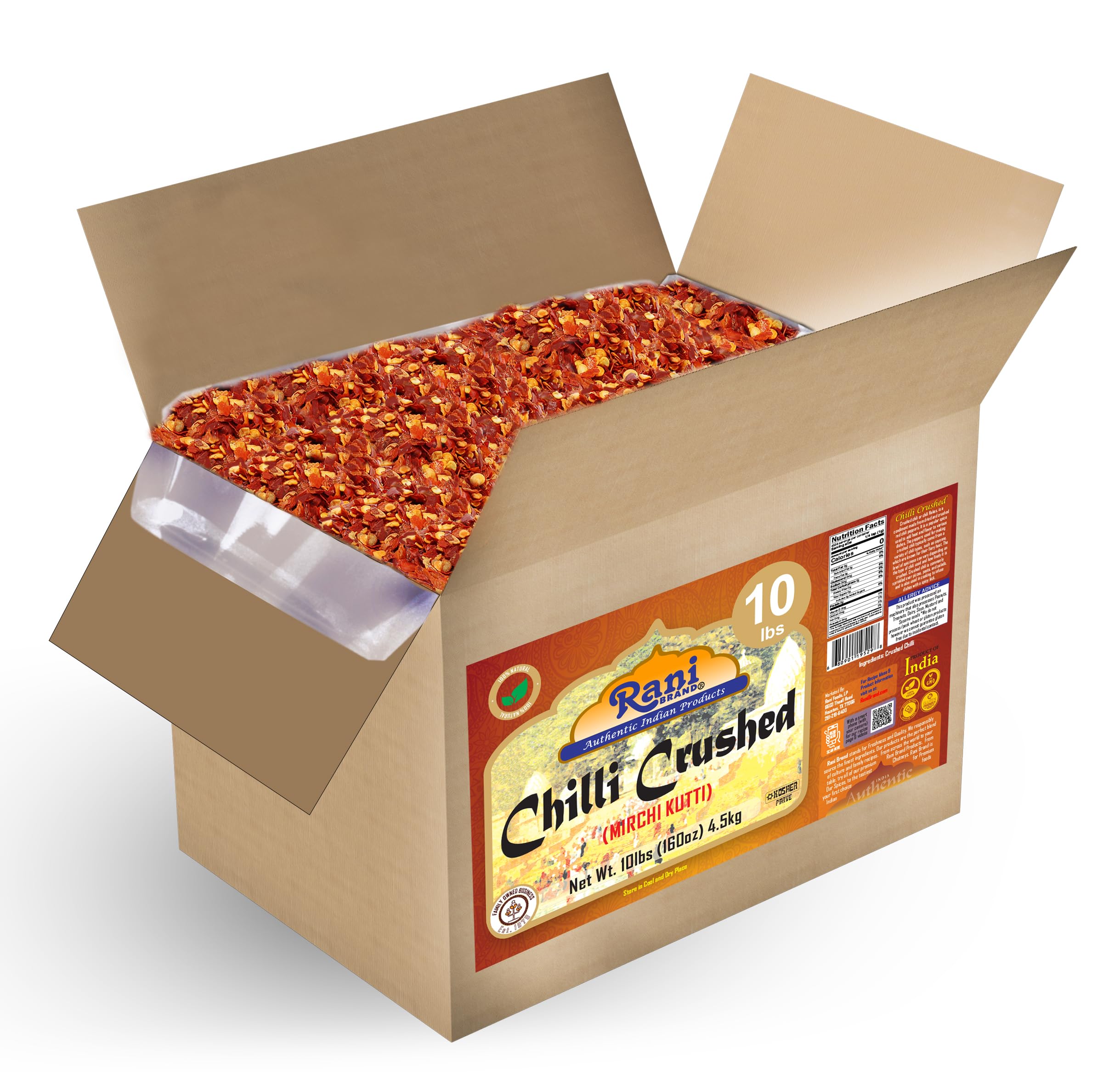 Rani Brand front packaging showing 10 lb bulk box and clear labeling benefit convenience