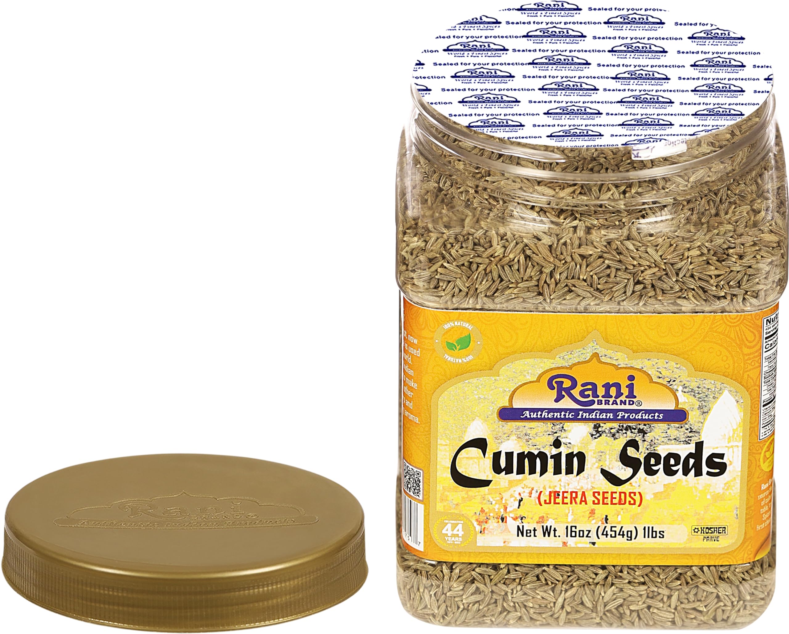 Rani Brand cumin seeds sizzling in pan showing toasting releases flavor