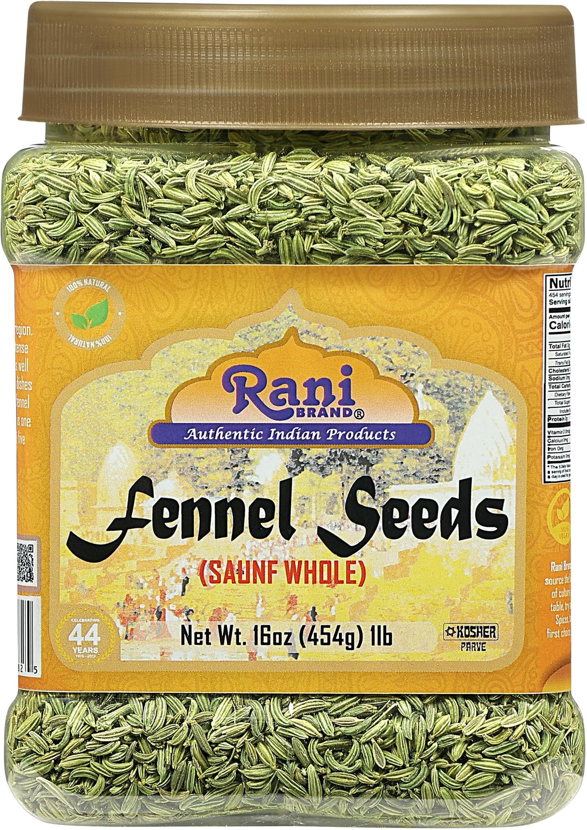 Rani Brand front packaging showing 16oz jar and label benefits