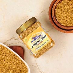 Close-up of Rani Brand methi seeds texture and color for fresh aroma