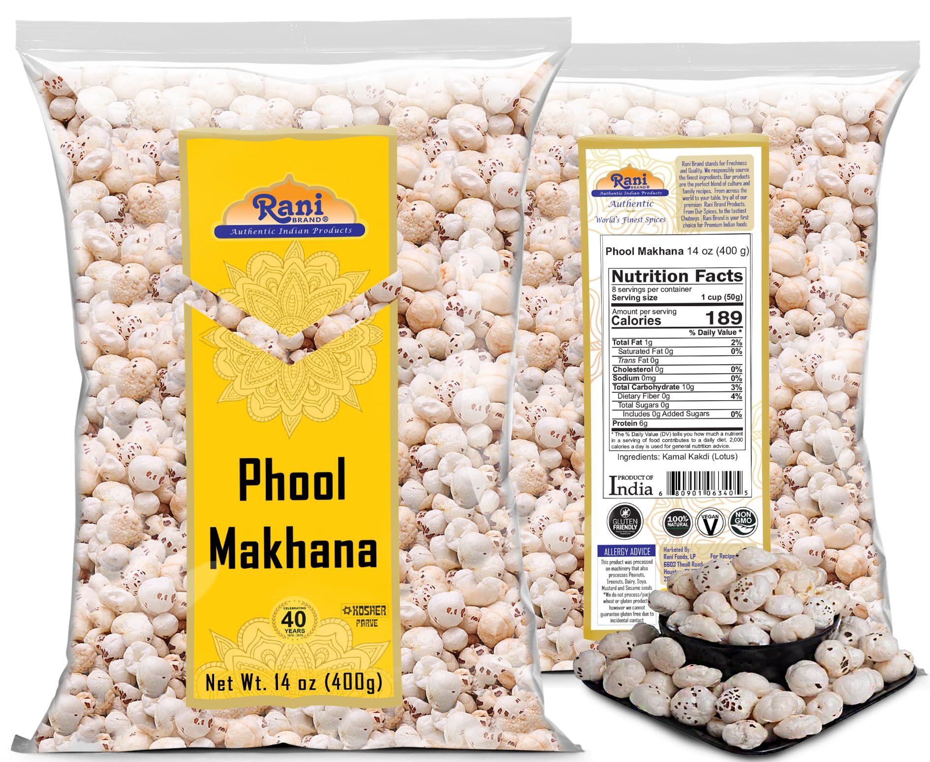 Rani Brand crushed makhana used as gluten-free coating for frying benefit