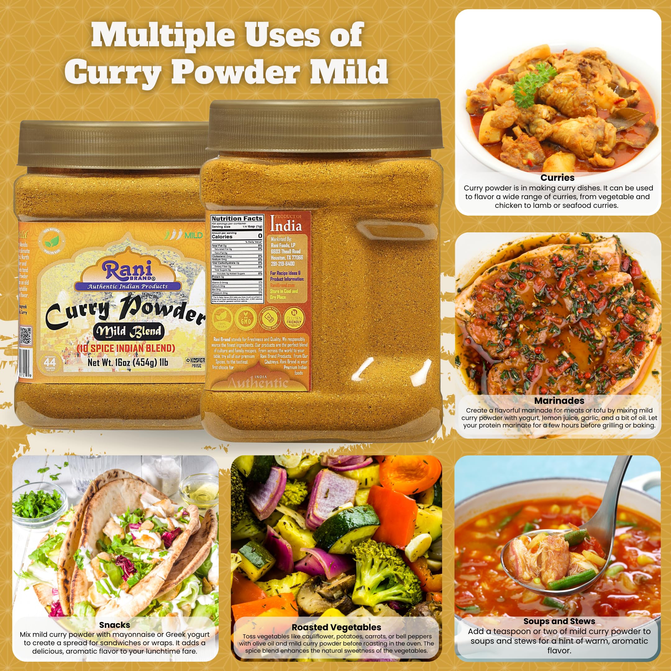 Rani brand label close-up showing ingredient claims and kosher badge
