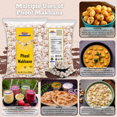 Rani Brand close-up of jumbo phool makhana texture highlighting large size