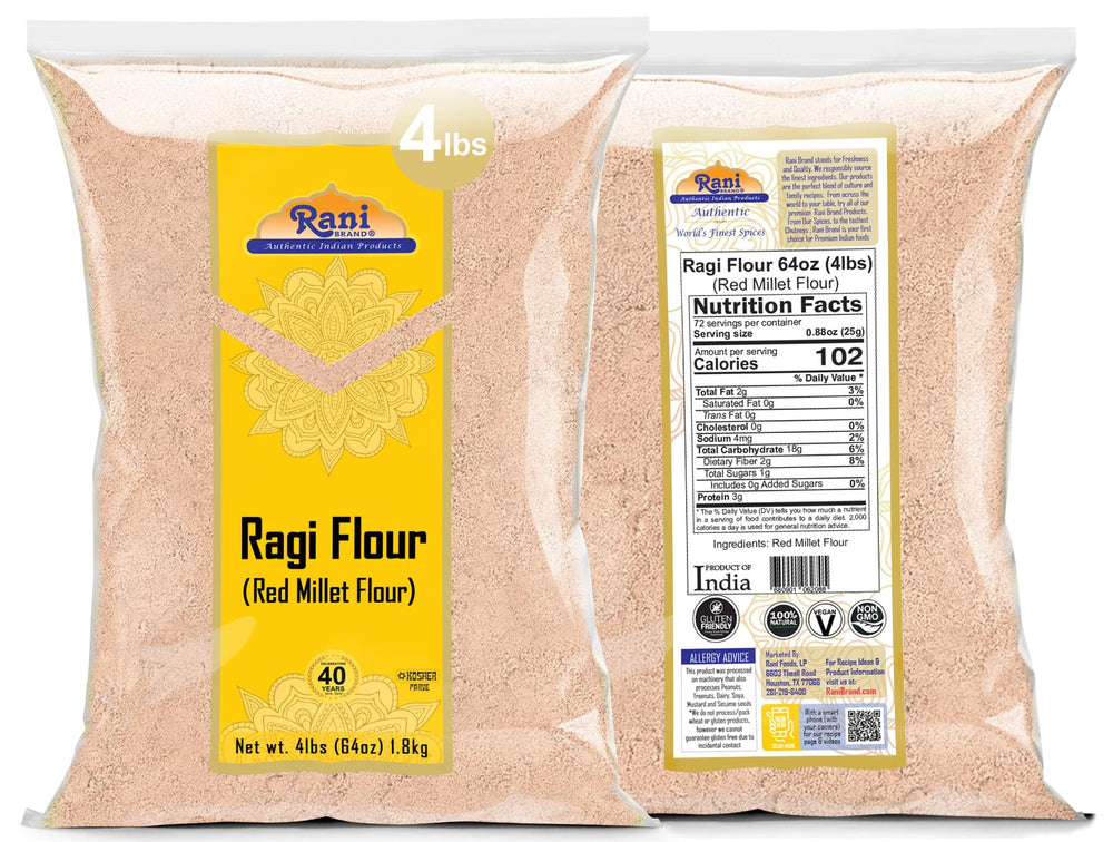 Rani Brand ragi flatbread on board showing baking result and hearty texture