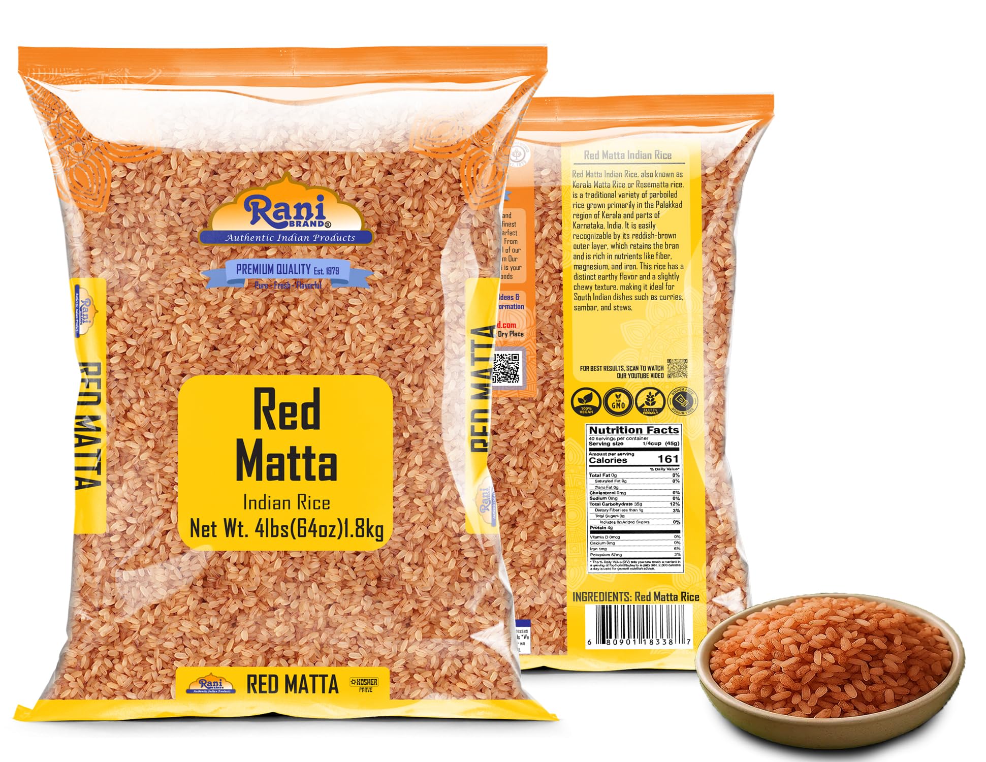 Rani Brand close-up of red matta grains highlighting texture and quality