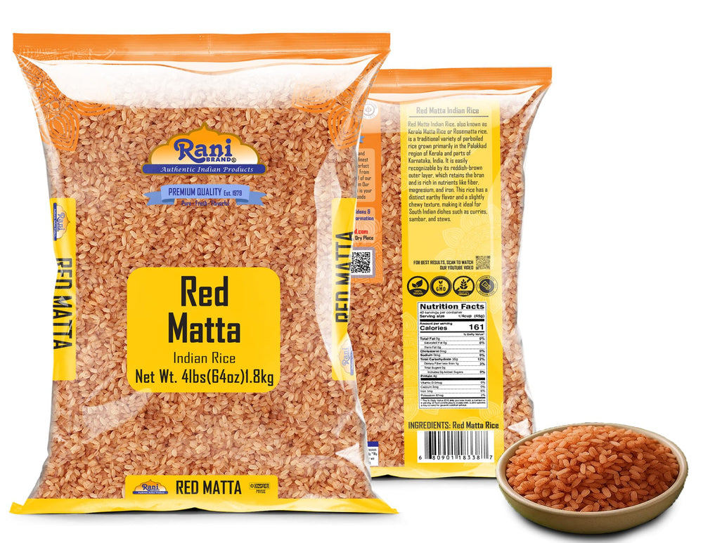 Rani Brand close-up of red matta grains highlighting texture and quality