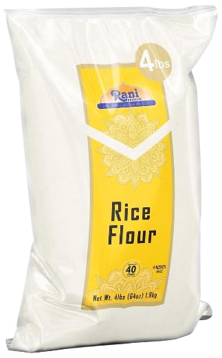 Rani Brand flour on kitchen scale showing weight, consistent recipe results benefit