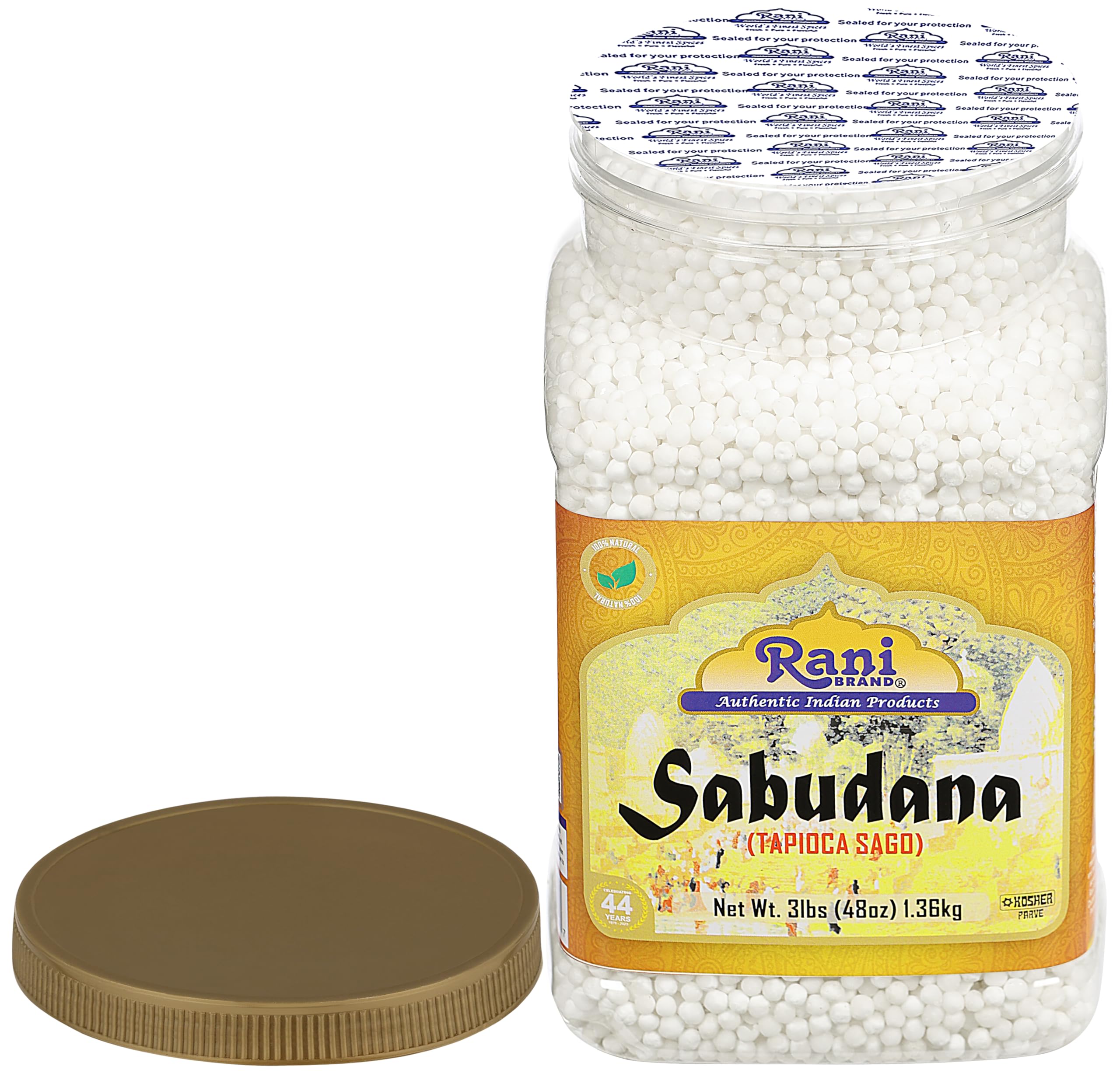 Savory sabudana khichdi plated using Rani Brand pearls for comforting meal