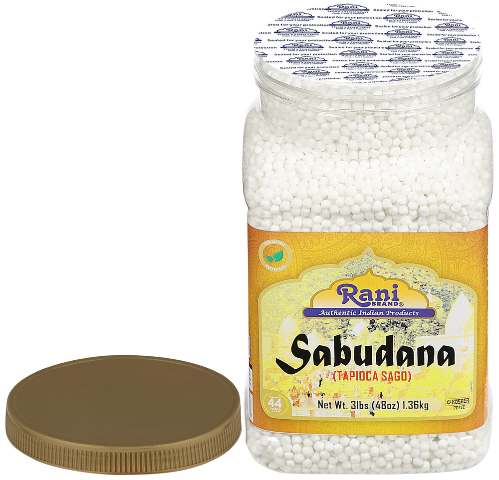 Savory sabudana khichdi plated using Rani Brand pearls for comforting meal