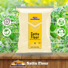 Rani Brand sattu drink in glass illustrating a refreshing protein beverage