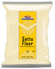 Rani Brand front packaging showing 28oz sattu flour and benefits