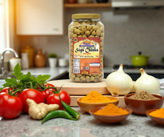 Rani Brand rehydrated soya chunks in bowl ready to cook