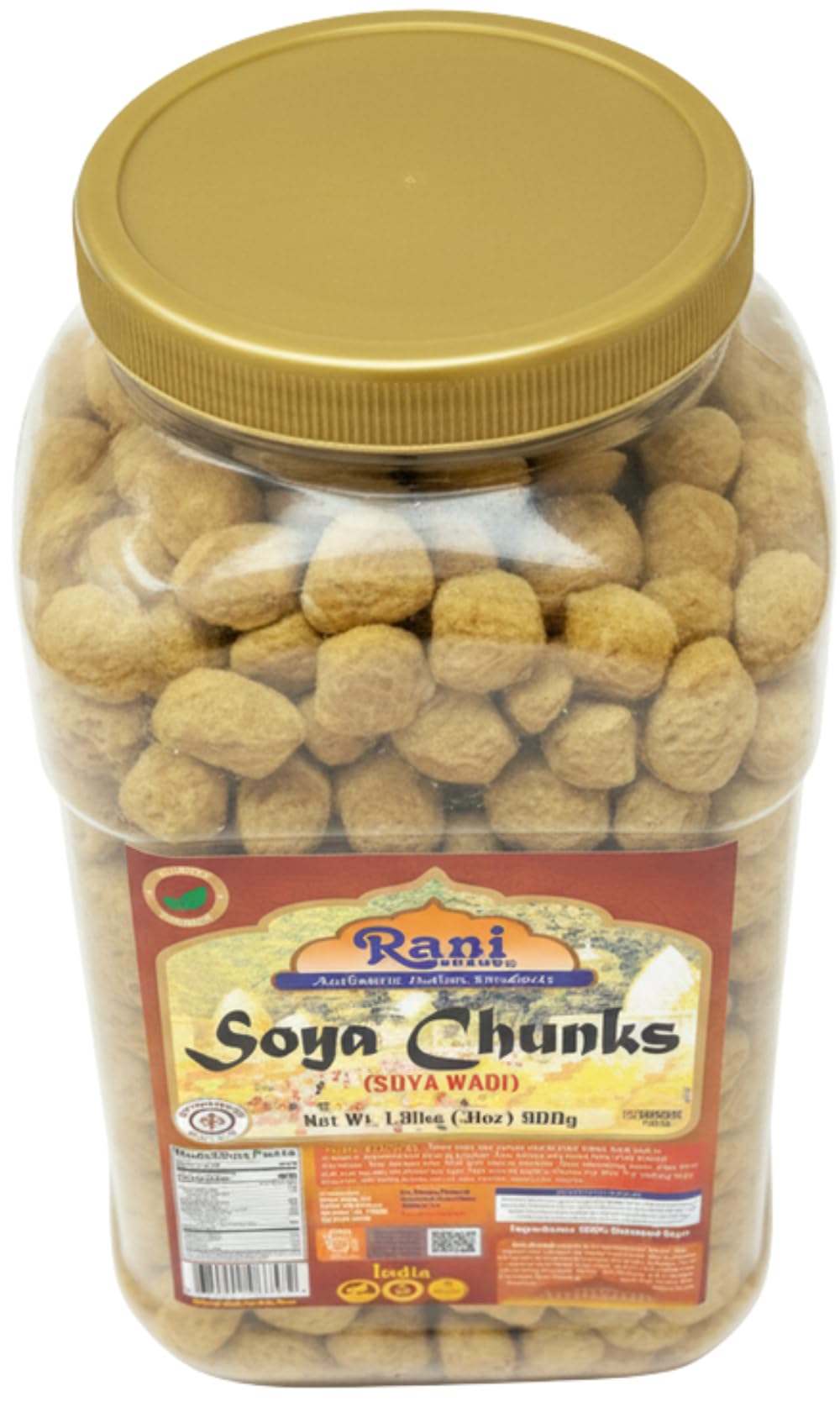Rani Brand 900g jar beside common kitchen items for scale