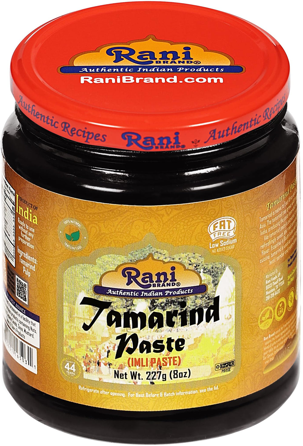 Rani Brand label emphasizing Indian origin and all-natural ingredients