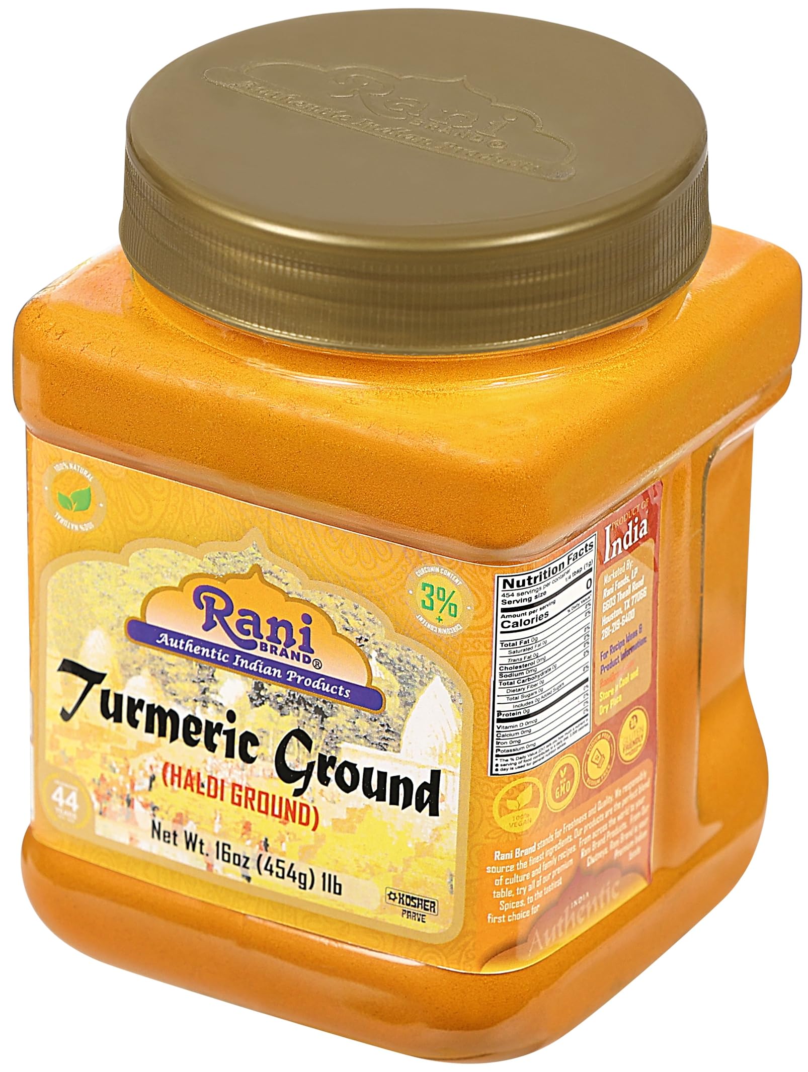 Rani turmeric roots beside powder showing authentic Indian origin