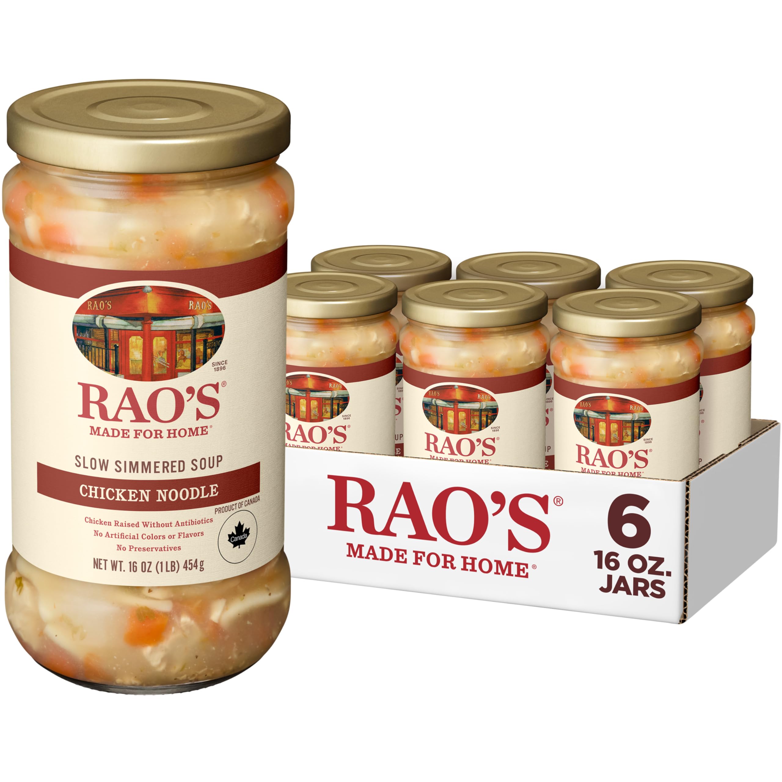 Rao's front packaging showing six-pack and branding, conveys premium convenience
