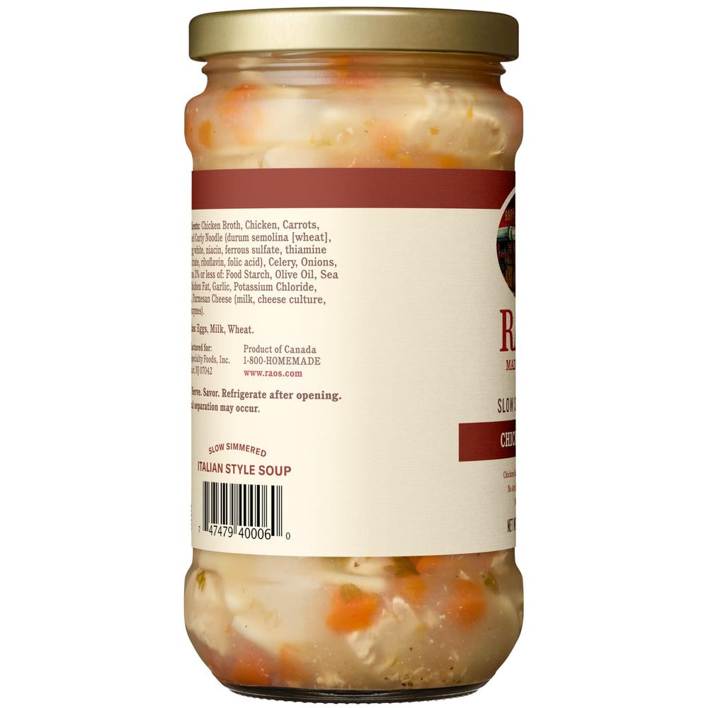 Rao's displayed with carrots celery and onions, emphasizes fresh premium ingredients