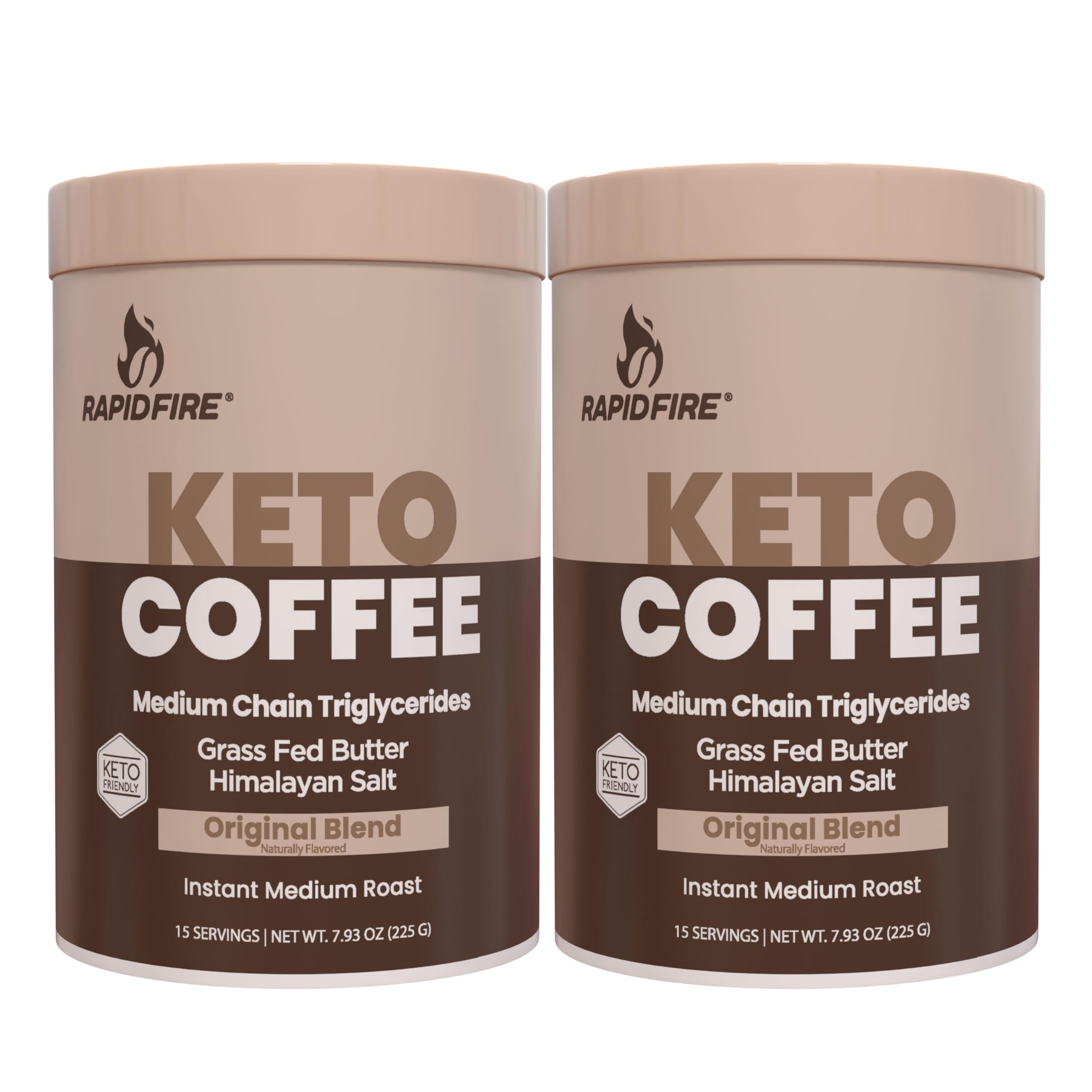 Rapid Fire front packaging showing two canisters and month supply benefit