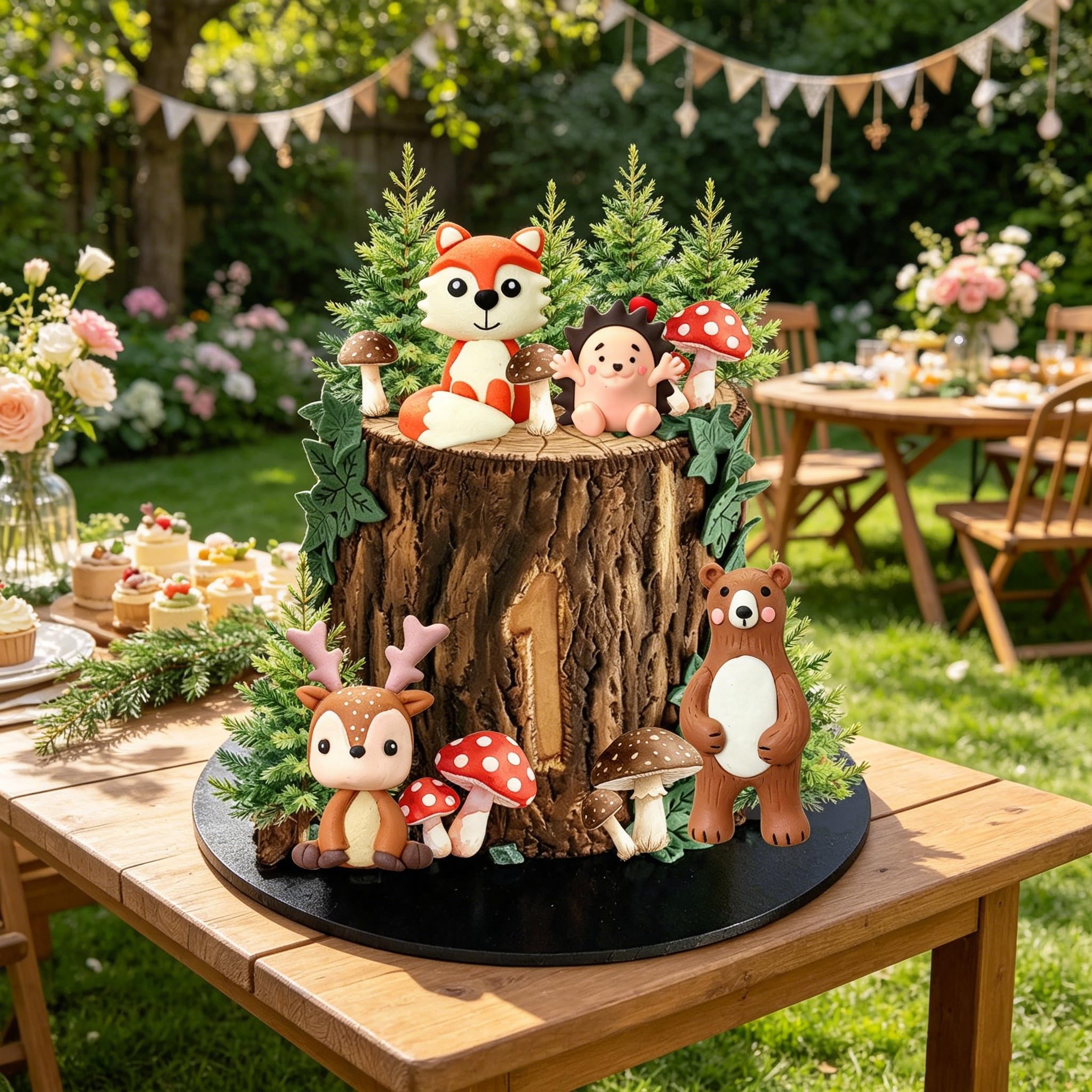 RASSLISA paper trees and spotted mushrooms detail showcasing layered visual depth and lightweight inserts