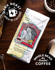 Raven's Brew whole beans close-up highlighting texture and roasting benefit