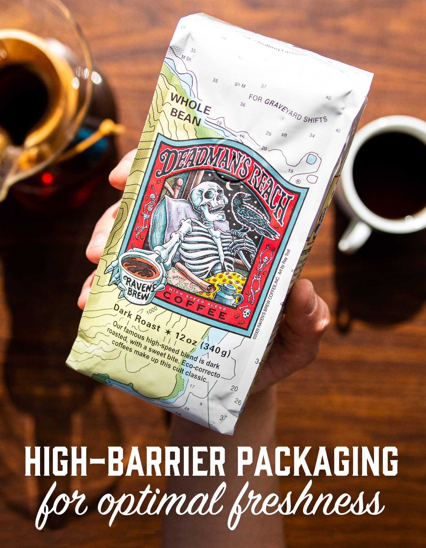 Raven's Brew espresso shot extracted with crema showcasing bold flavor