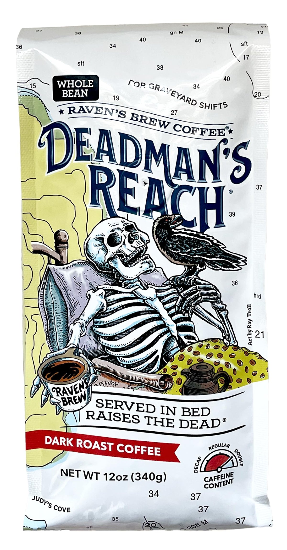 Raven's Brew front package showing brand and roast for easy identification