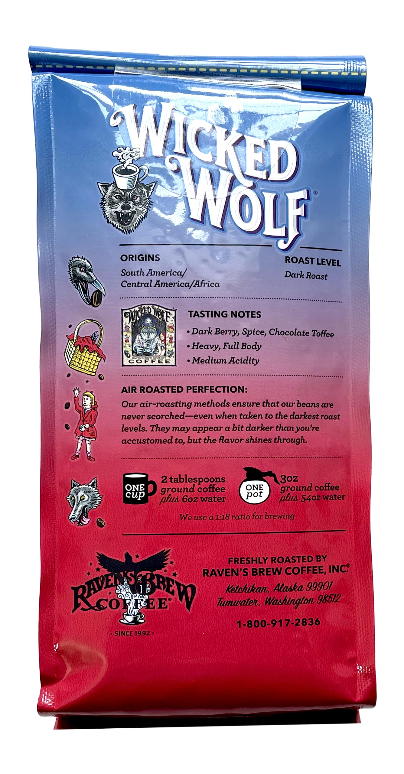 Raven's Brew Wicked Wolf cold brew pitcher emphasizing smooth, low-acidity extraction