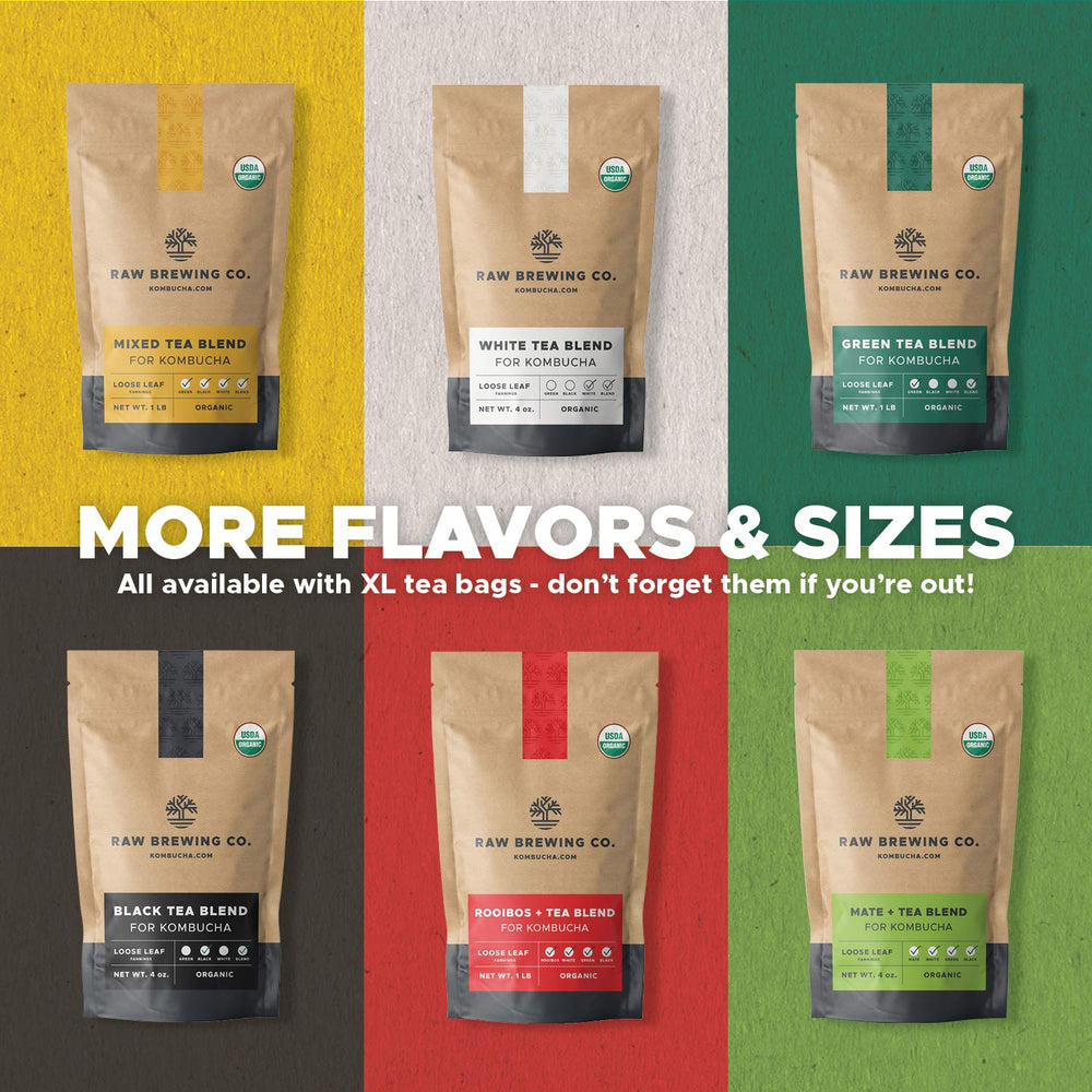 Raw Brewing Company brewed kombucha bottles in kitchen displaying cost‑saving and flavor control