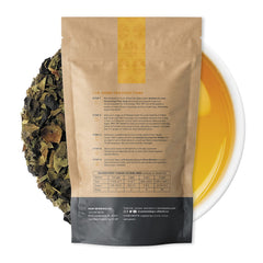 Raw Brewing Company loose leaf close-up texture highlighting whole-leaf nutrition for better SCOBYs